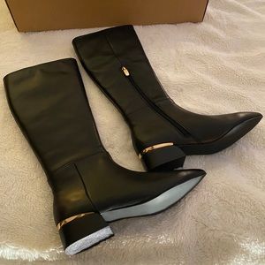 Steve Madden Black Leather Boots Size 8